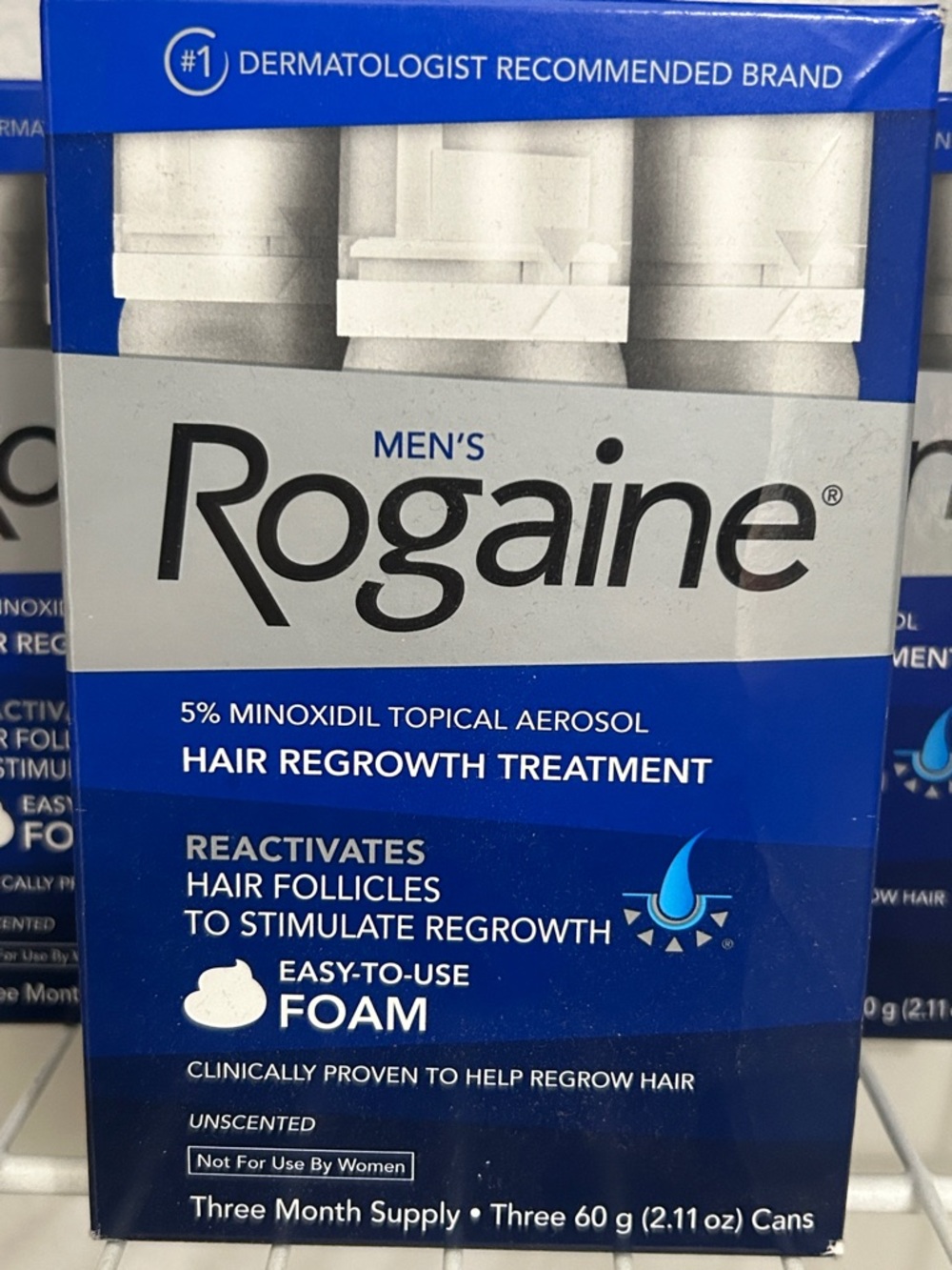Rogaine 3 Month supply 5% Men’s Hair Regrowth Treatment Foam Unscented 06/2027